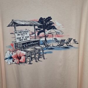 NEW Caribbean Mens Short Sleeve T Shirt Size 3XLT No Bartender on Duty Pour
